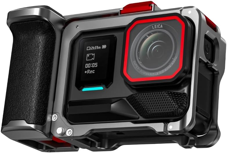 BRDRC Grip Kit for Insta360 Ace Pro 2 / Ace Pro (with Cage), Handle Holder Bundle Expansion Mount with Shutter Button, Quick Release, Cold Shoe for Insta 360 Ace Pro 2/Insta360 Ace Pro Accessories - Image 1